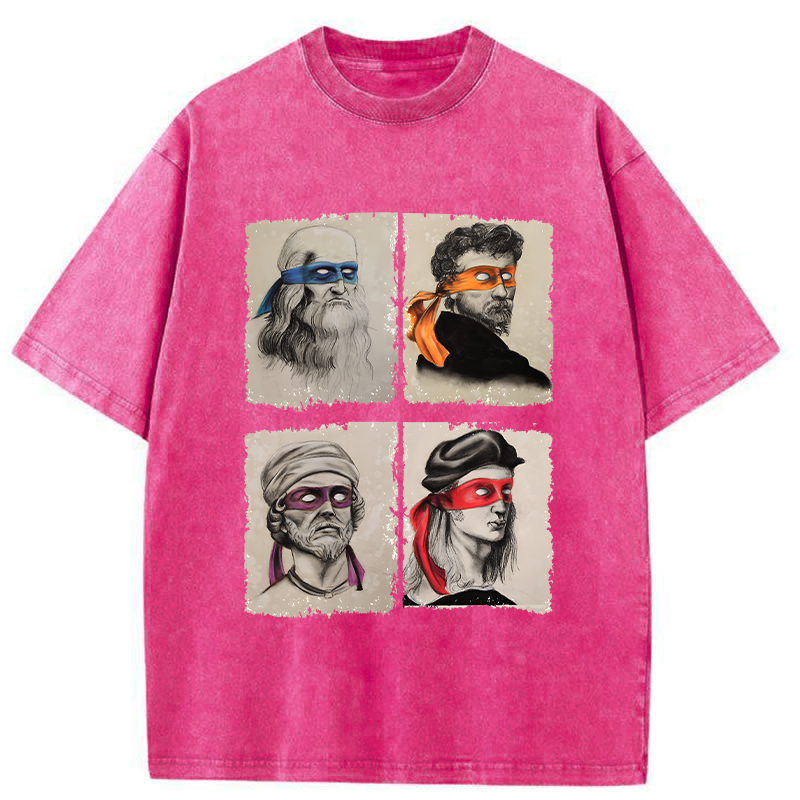 Funny Ninja Artists Washed T-Shirt