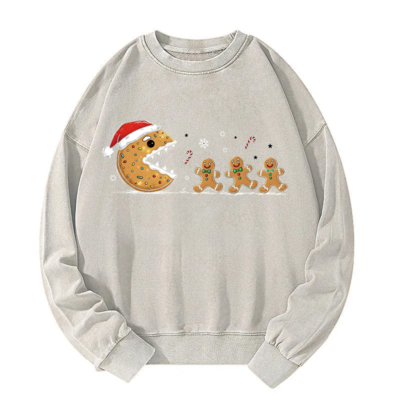 Christmas Gingerbread Cookies Washed Sweatshirt