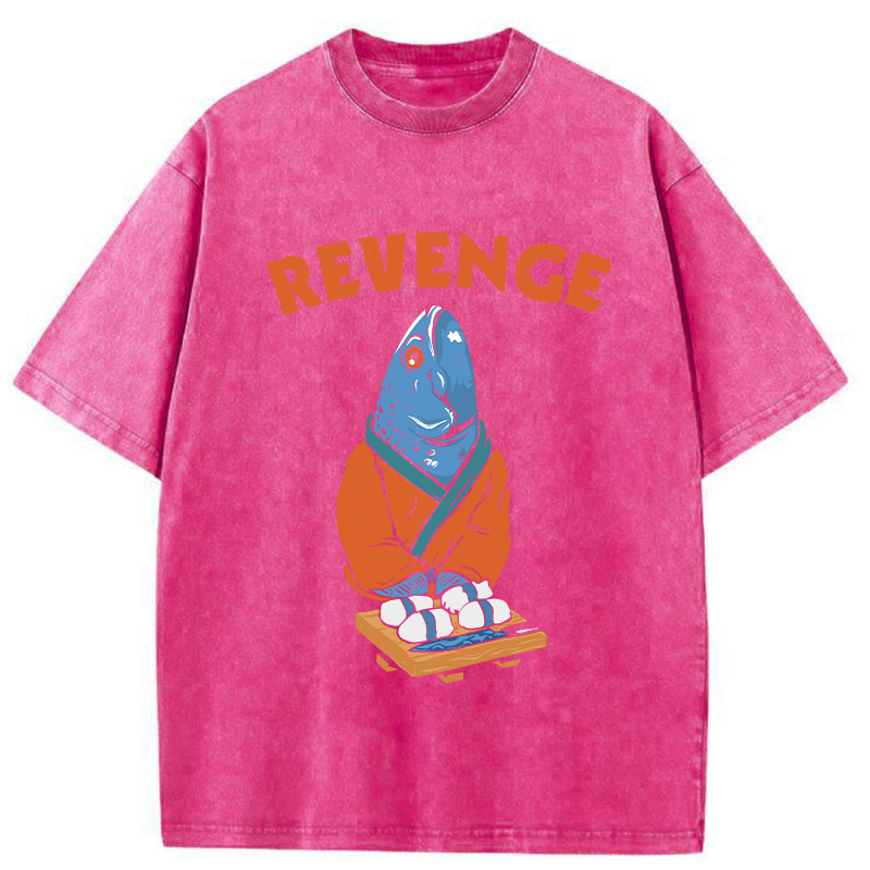 Retro Revenge Fish Washed T-Shirt