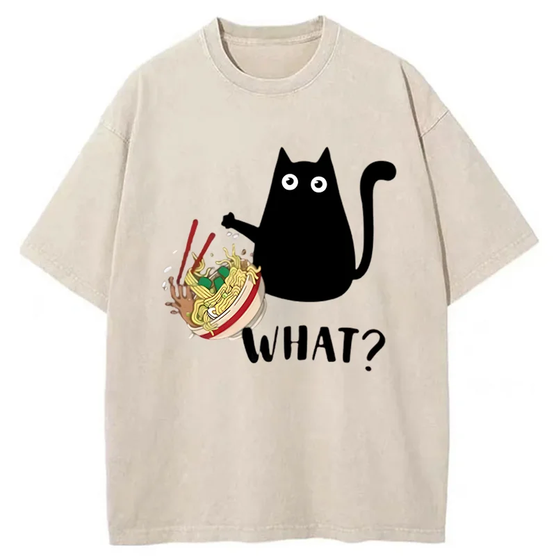   Naughty Cat Japan Washed T-Shirt