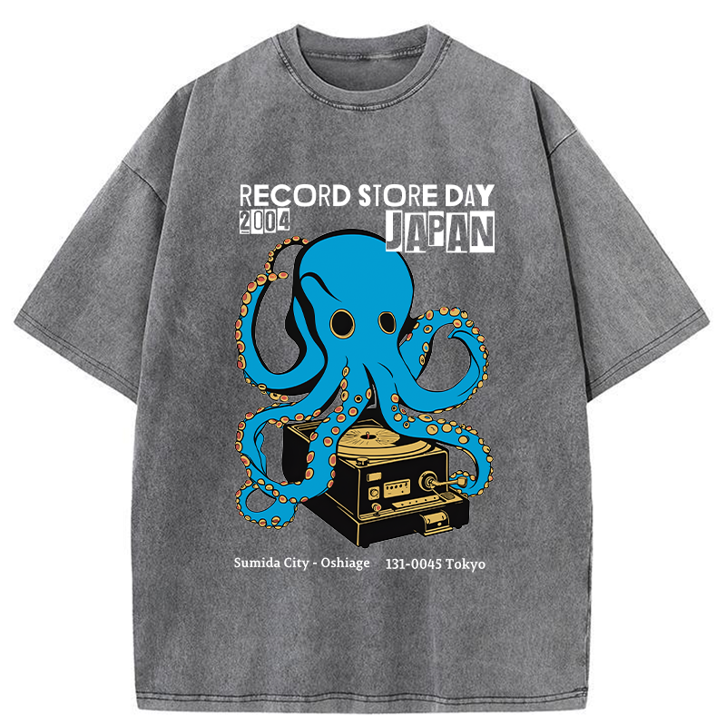 Japanese Octopus Records Washed T-Shirt