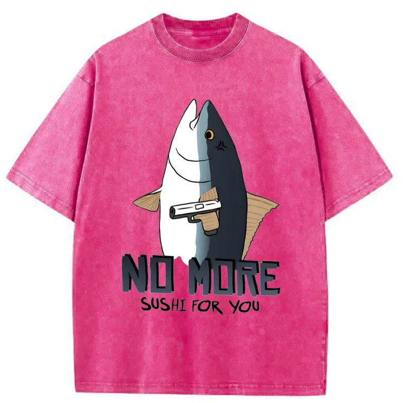   Fish With A Gun Washed T-Shirt