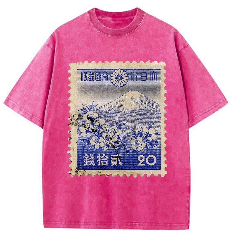 Japan Vintage Stamp Washed T-Shirt