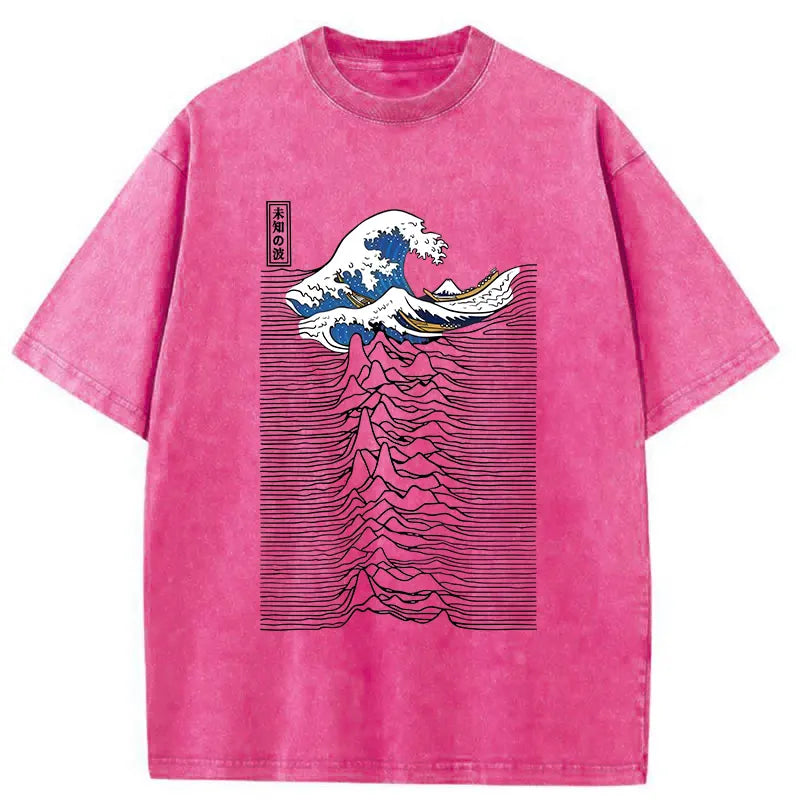 Music And Waves Washed T-Shirt