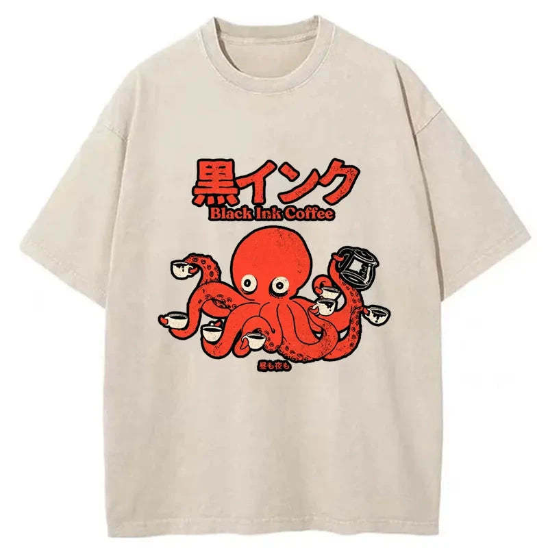Black Ink Coffee Japanese Washed T-Shirt
