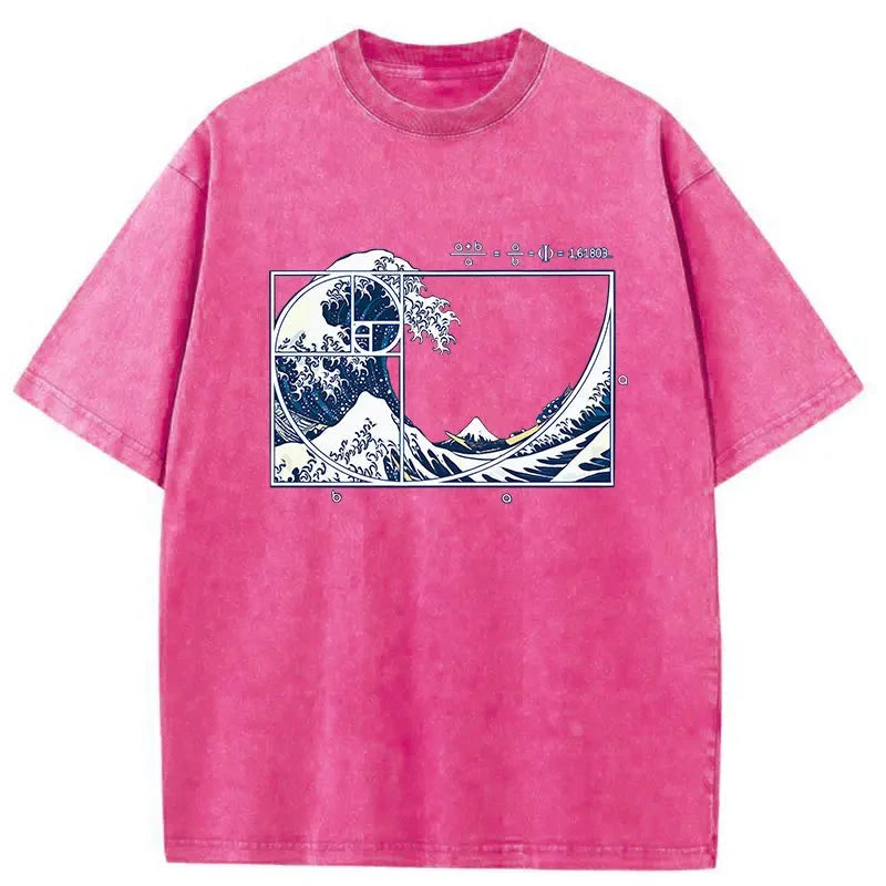 Ukiyoe Waves Japan Washed T-Shirt