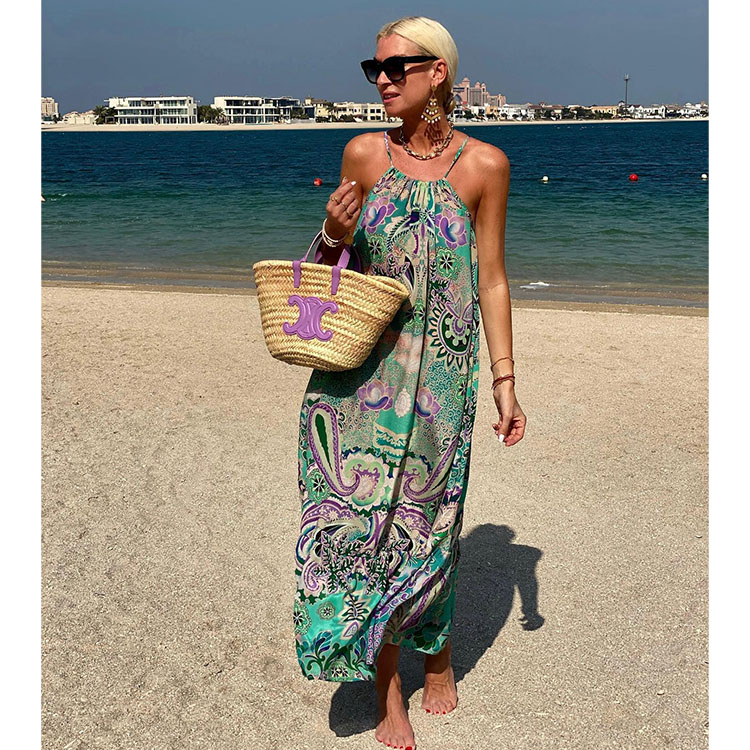 Halter Retro Printed Dress