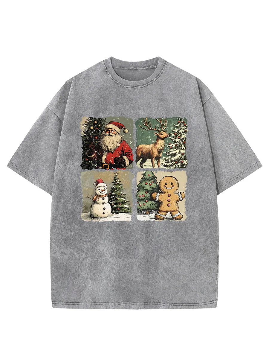 Vintage Christmas Sublimation Washed T-Shirt
