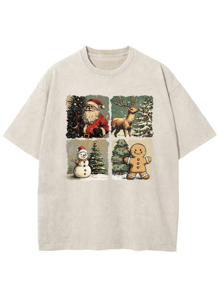 Vintage Christmas Sublimation Washed T-Shirt
