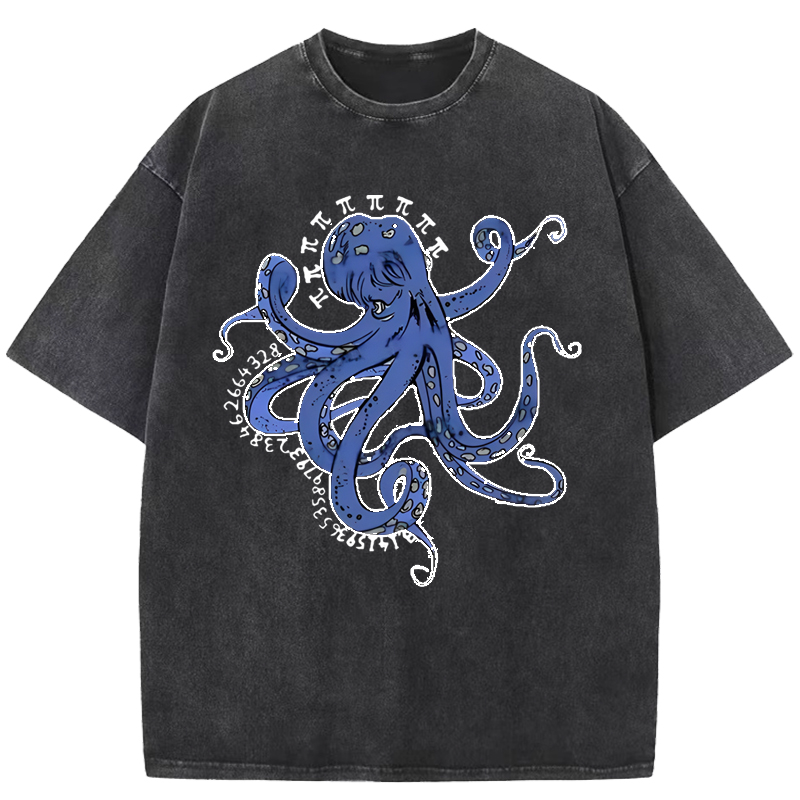 Pi Octopus Washed T-Shirt