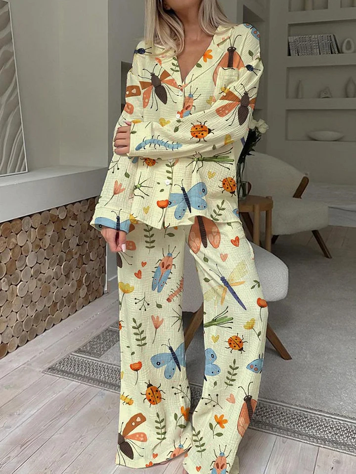 Women's Fun Insect Pajamas Set