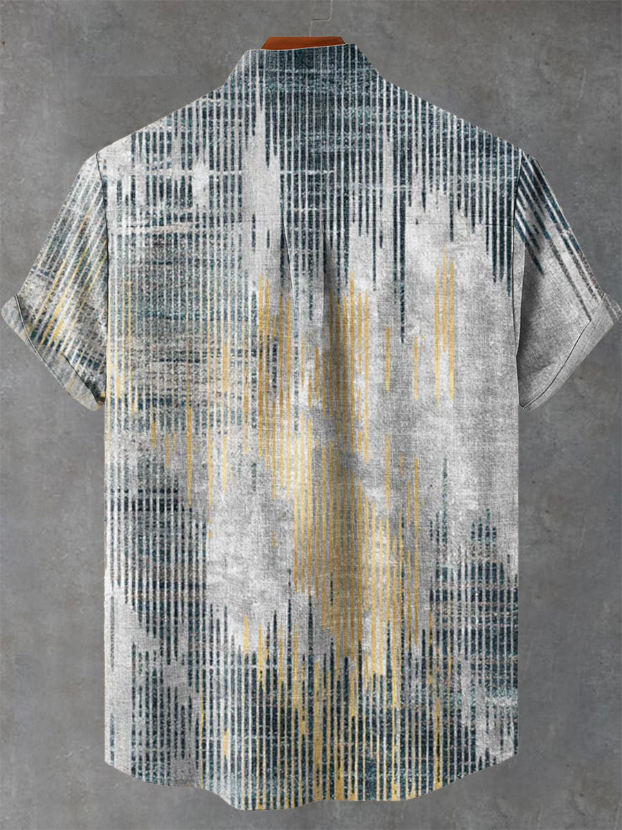 Vintage Art Living Abstract Print Casual Shirt