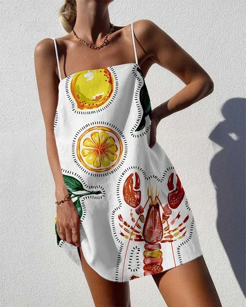 Beach Resort Printed Mini Dress