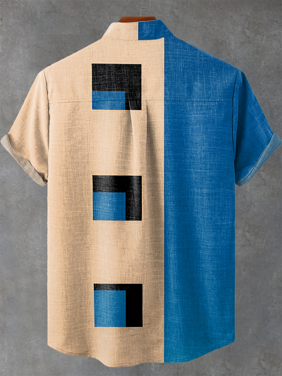 Abstract Art Geometry Print Casual Shirt