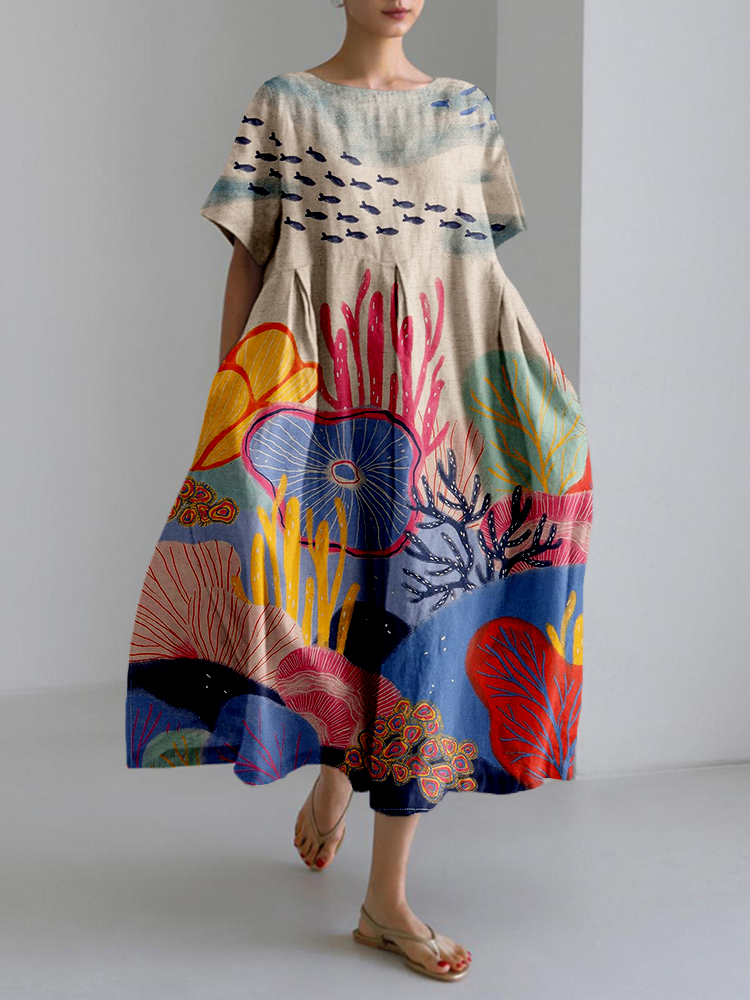 Seabed World Art Pattern Cozy Maxi Dress