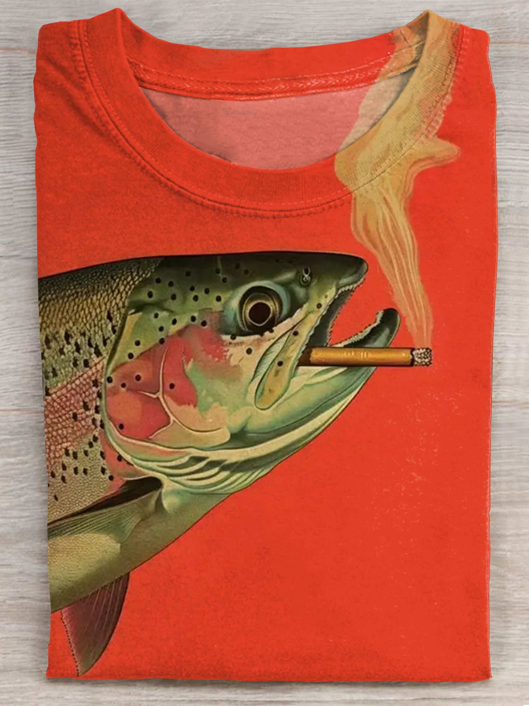 Funny Fish Art Print Casaul Short Sleeve T-shirt