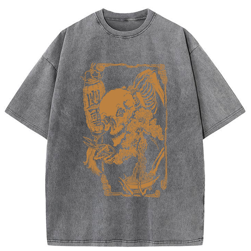   Bonsai Enthusiast Skeleton Washed T-Shirt
