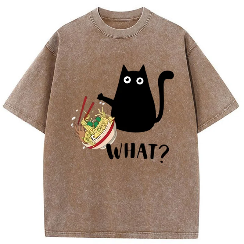   Naughty Cat Japan Washed T-Shirt