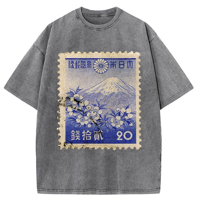 Japan Vintage Stamp Washed T-Shirt