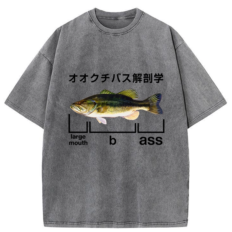 Largemouth Bass Anatomy Washed T-Shirt