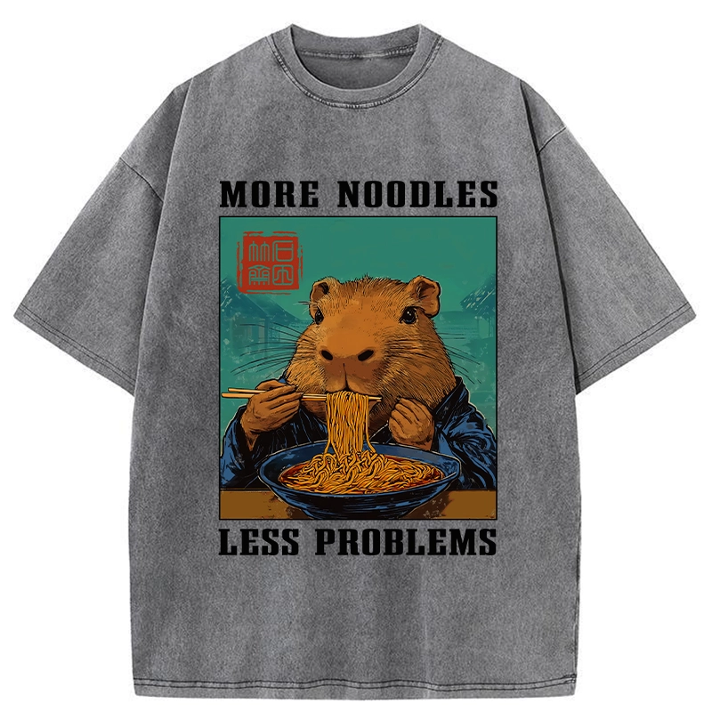More Noodles Less Problems Washed T-Shirt