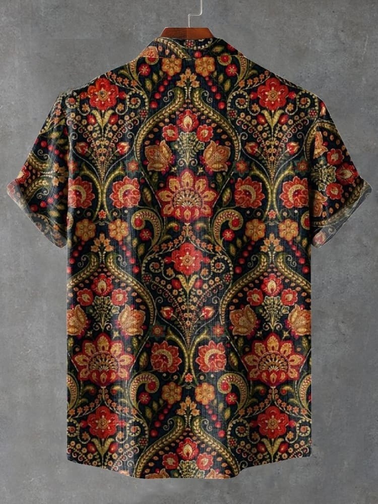 Vintage Floral Print Casual Shirt