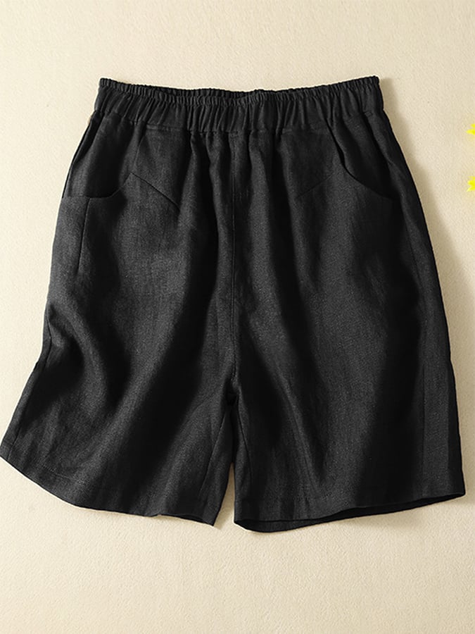 Elastic Waist Loose Wide Leg Shorts