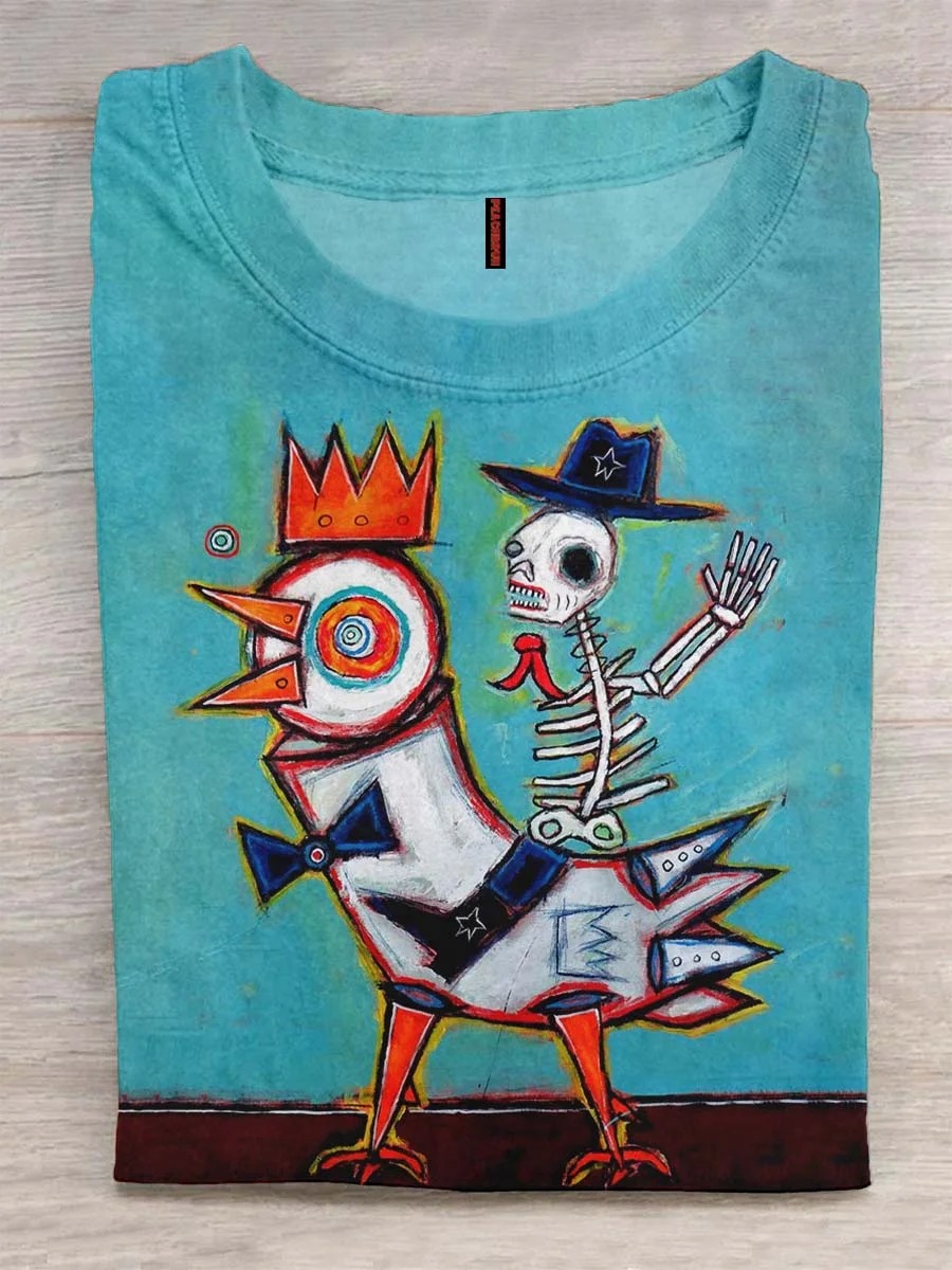 Day of The Dead Skull Art Print Design T-shirt