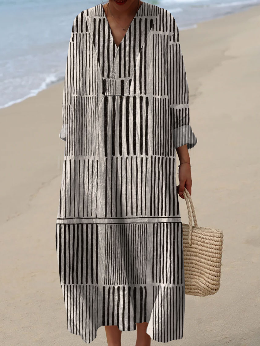 Women's Modern Abstract Art Print Casual Dress