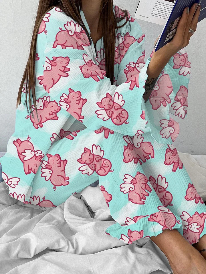 Women's Flying Pig Pajamas Set