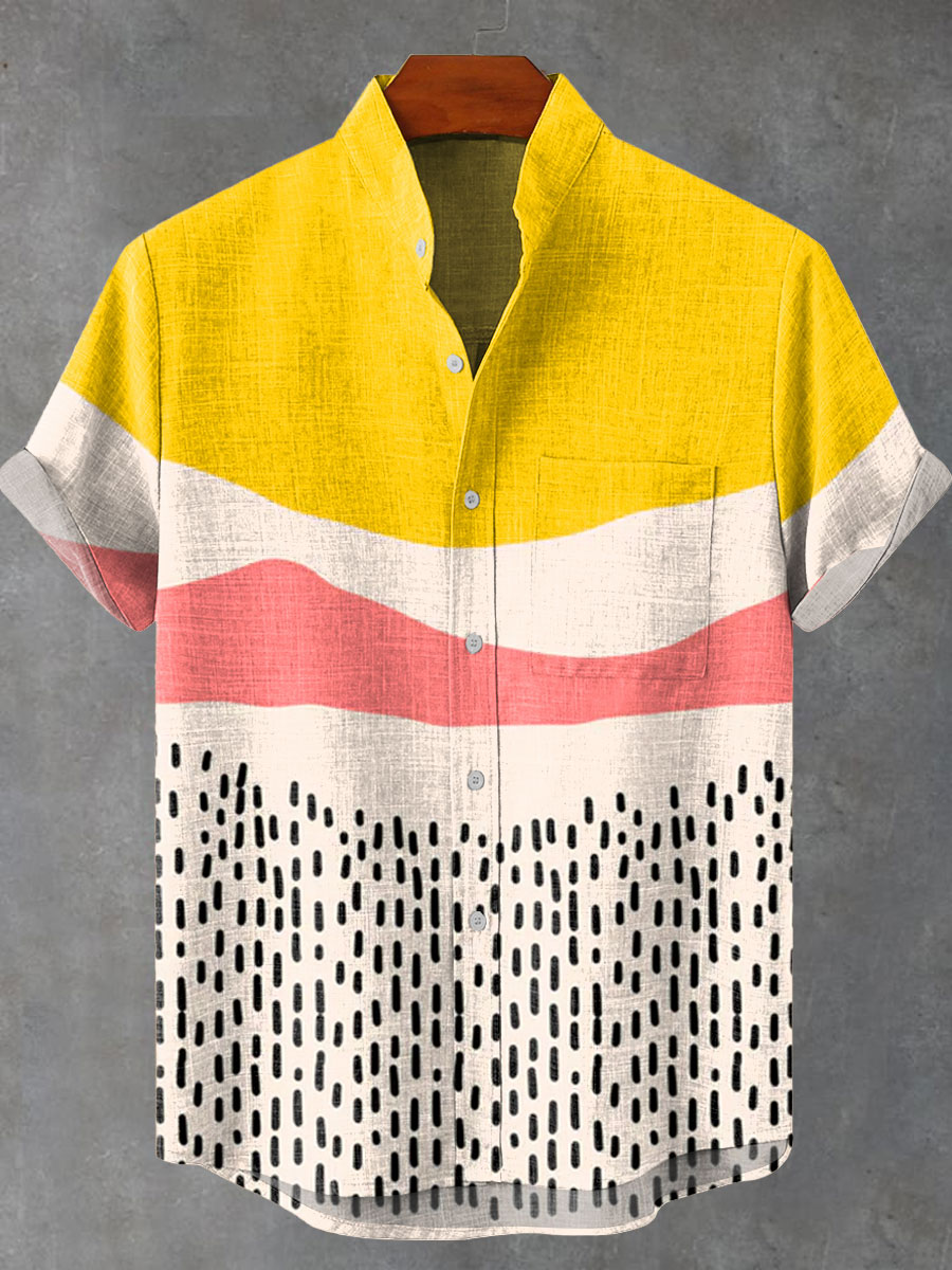 Abstract Geometry Art Vintage Print Casual Shirt