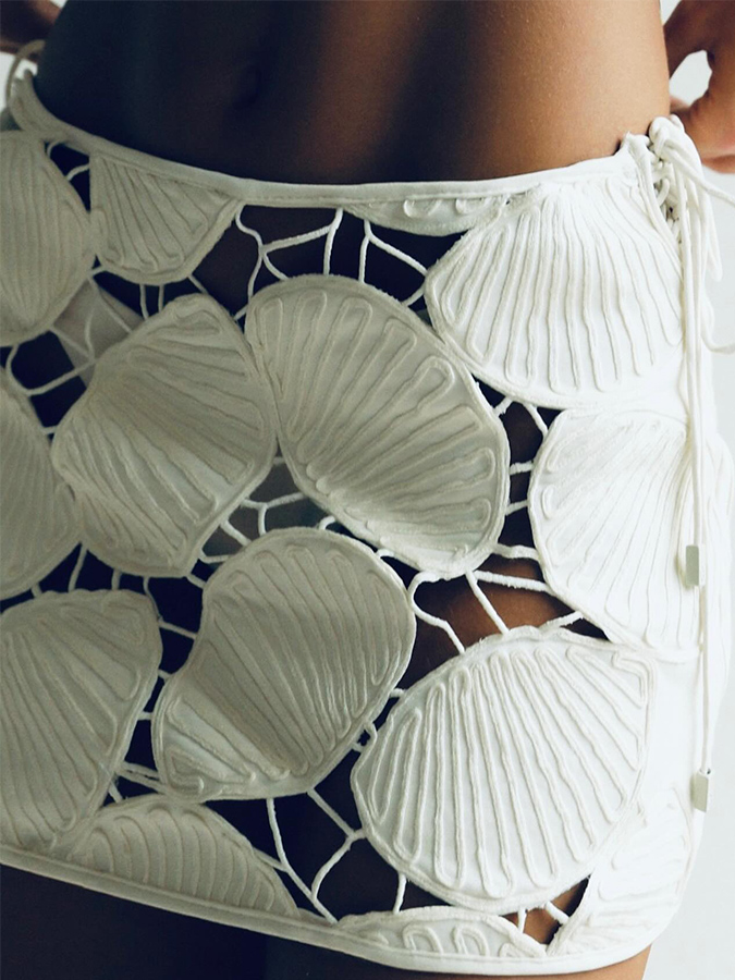 White Bikini and Mini Skirt