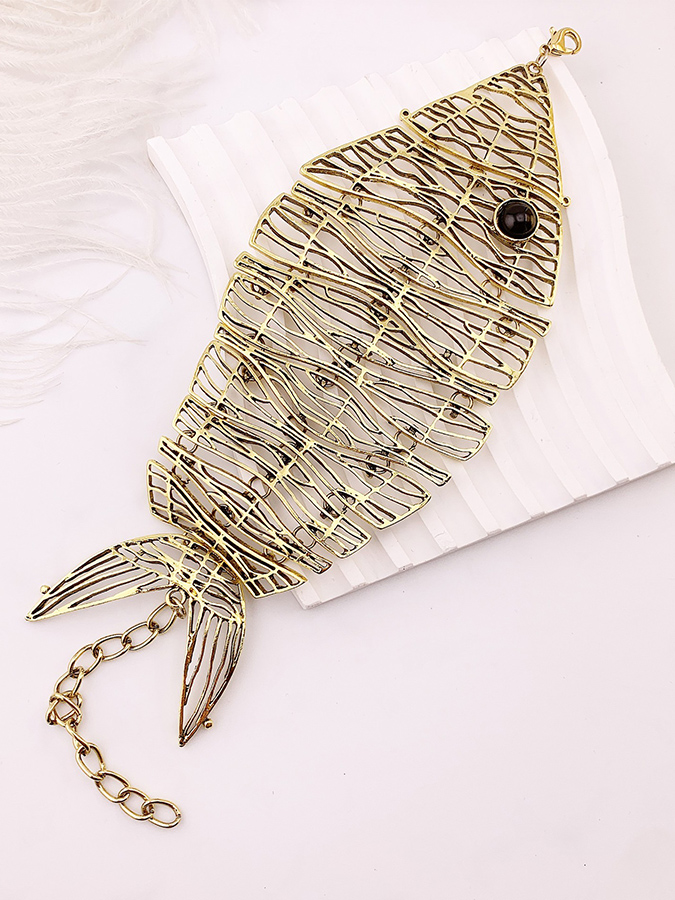 Gold Metal Fish Bracelet