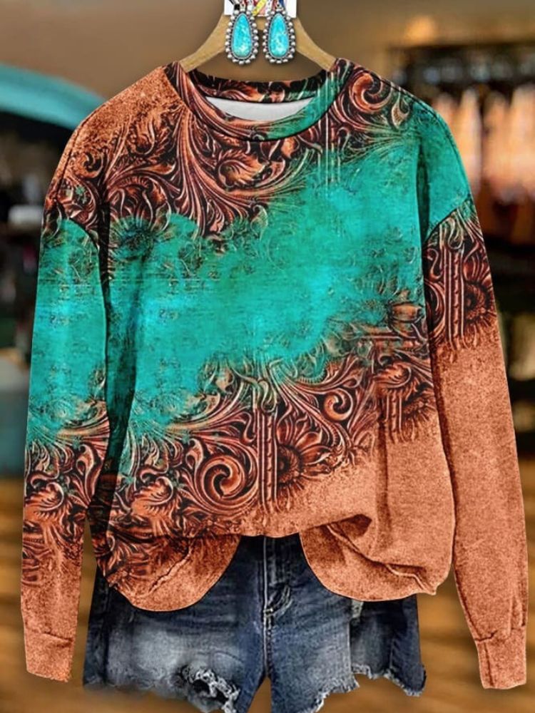 Vintage Western Print Sweatshirt