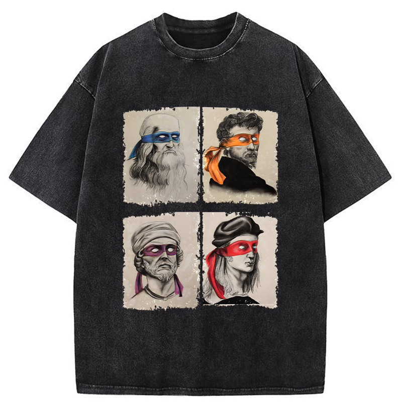 Funny Ninja Artists Washed T-Shirt
