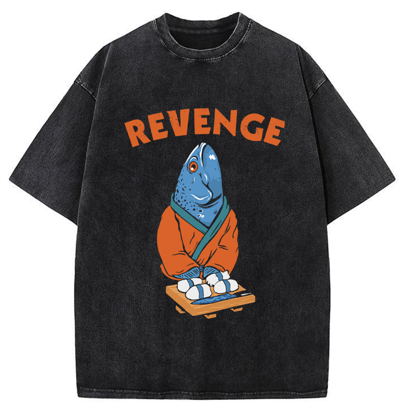 Retro Revenge Fish Washed T-Shirt