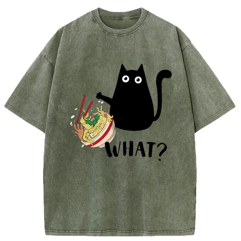   Naughty Cat Japan Washed T-Shirt