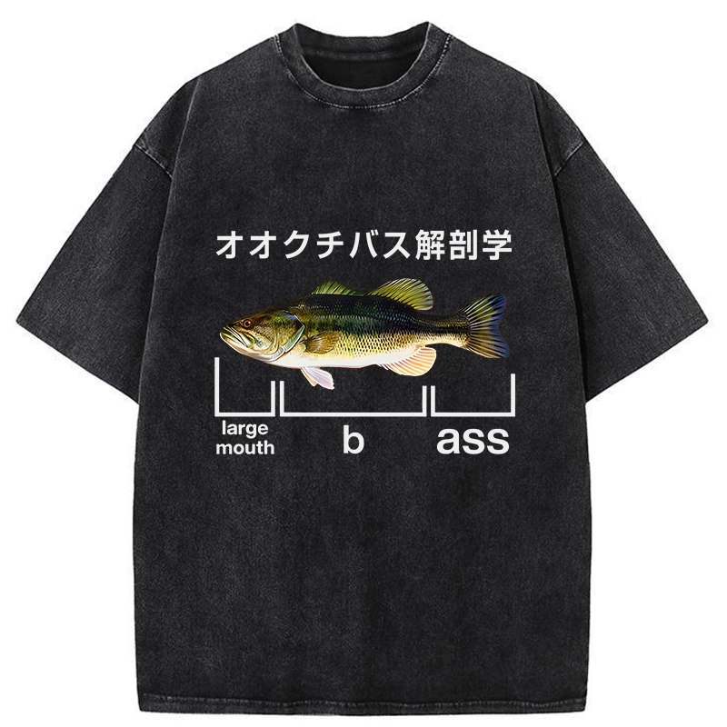Largemouth Bass Anatomy Washed T-Shirt