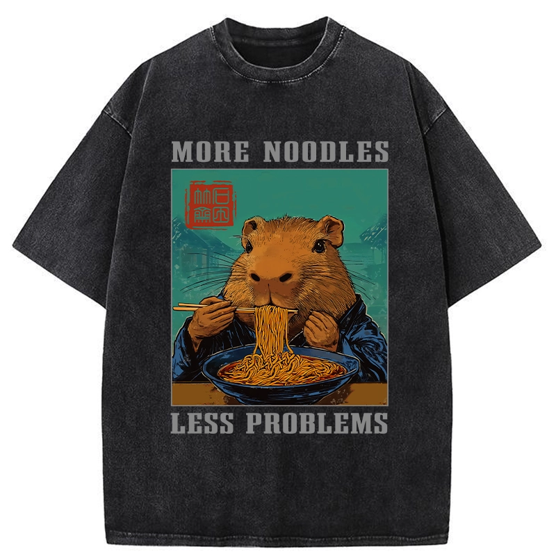More Noodles Less Problems Washed T-Shirt