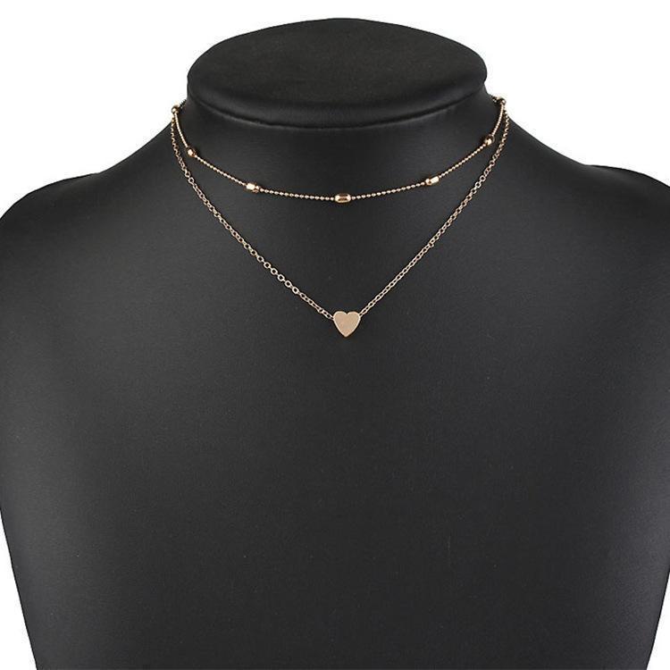 Fashion Female Clavicle Pendant Peach Heart Multi-Layer Clavicle Necklace