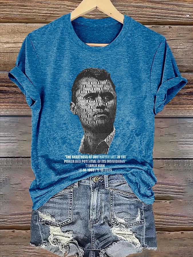 Retro  A True Patriot The Greatness Of Our Nation Lies In The Power And Potential Of Its Individuals Print T-Shirt