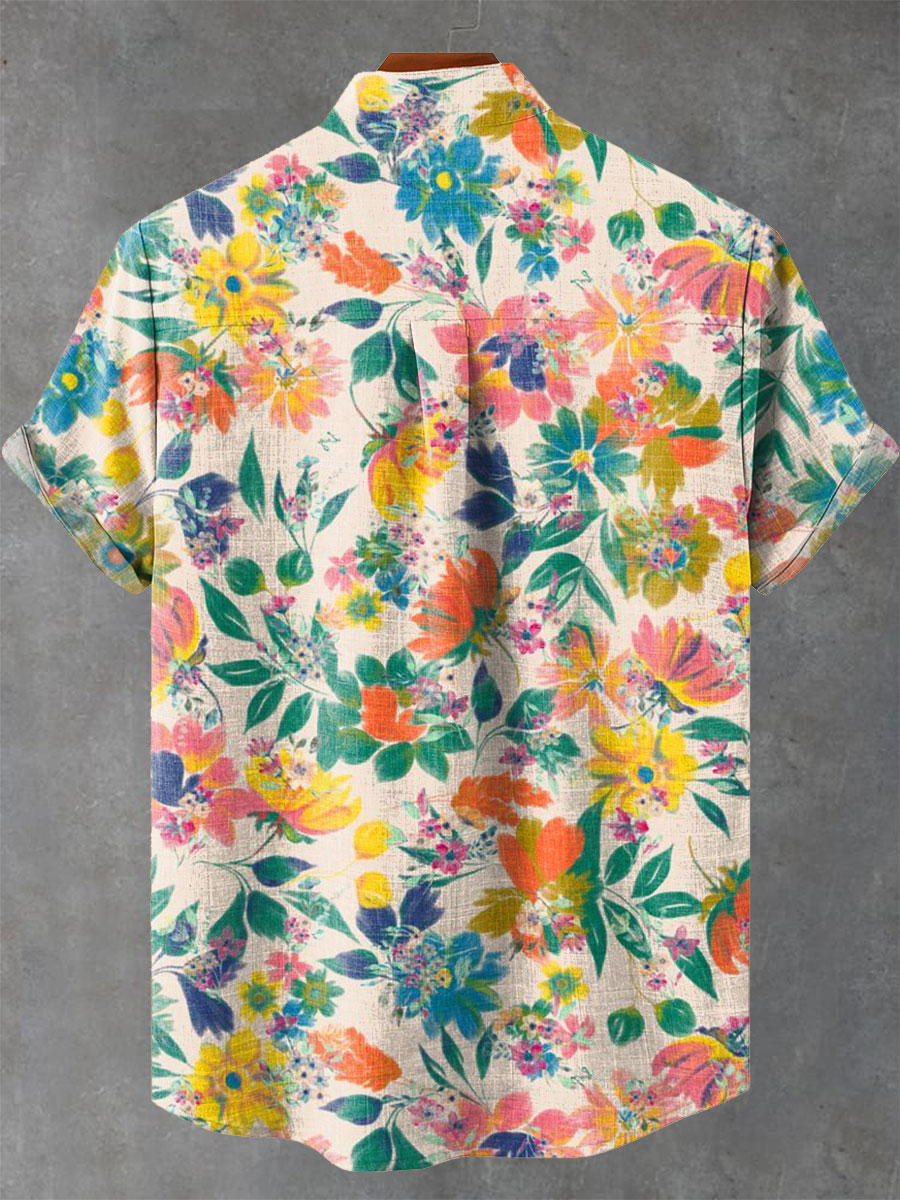 Vintage Flowers Floral Print Casual Shirt