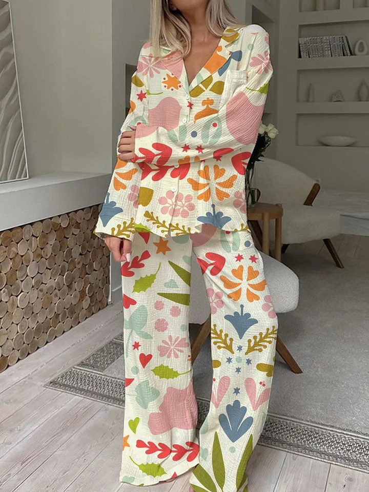 Women's Cute Birdie Print Pajama Set