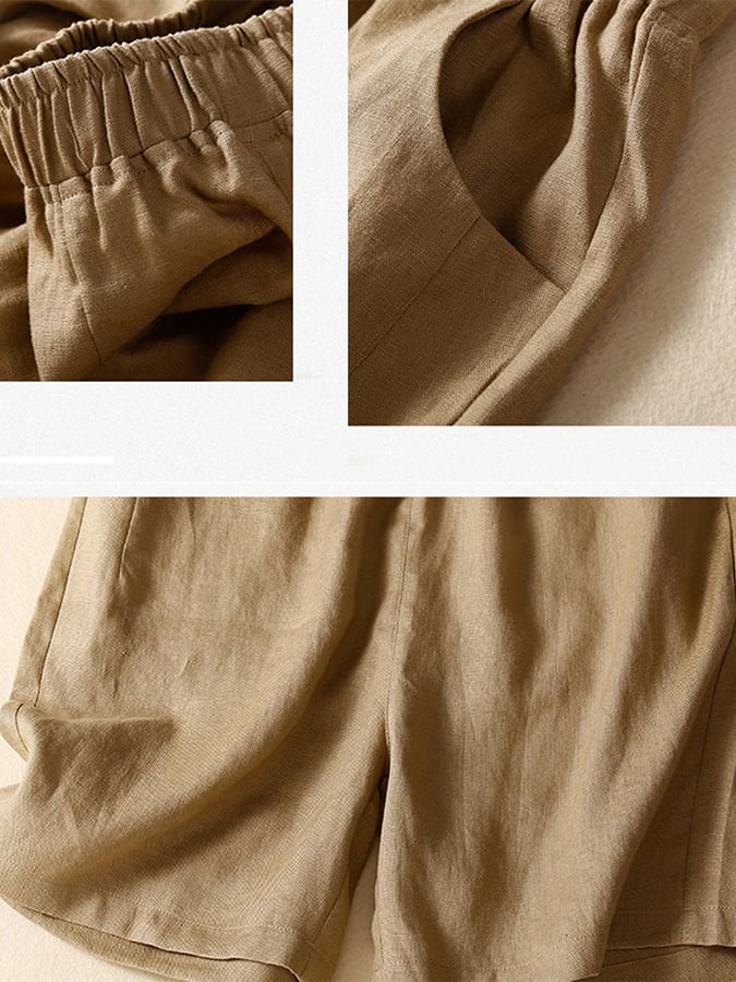 Elastic Waist Loose Wide Leg Shorts