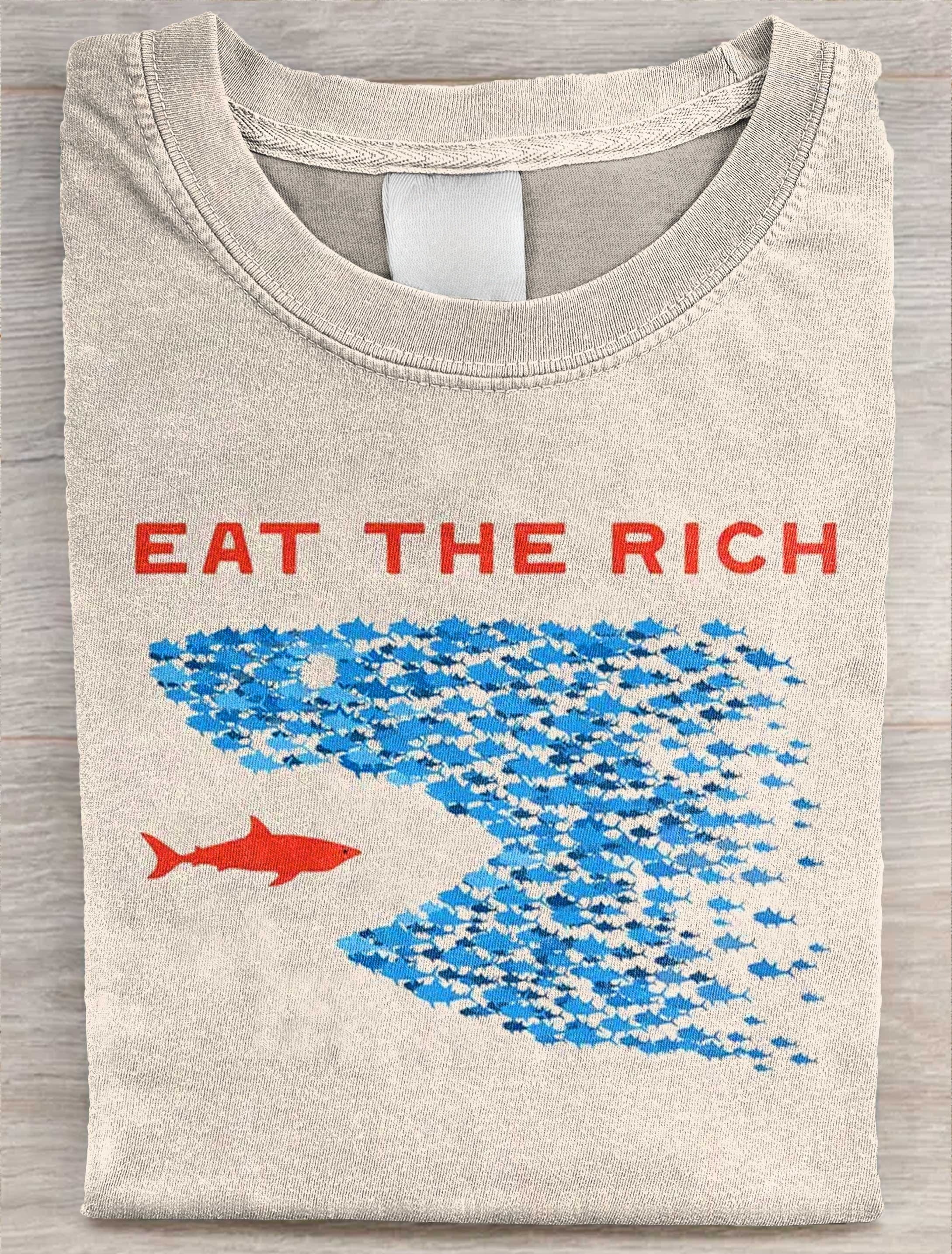 Eat the Rich Art Print Casaul Short Sleve T-shirt