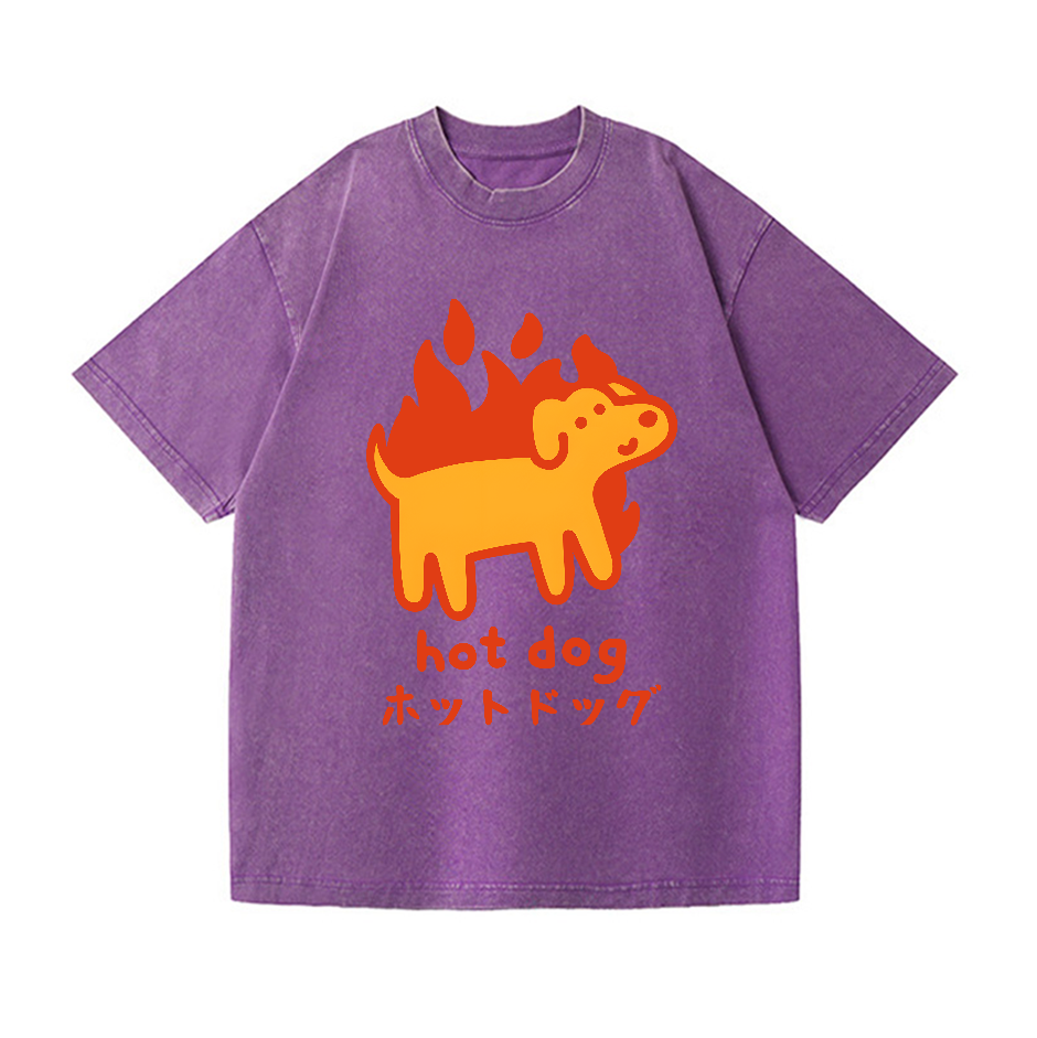 Hot Dog Vintage Wash Japanese Design T-Shirt