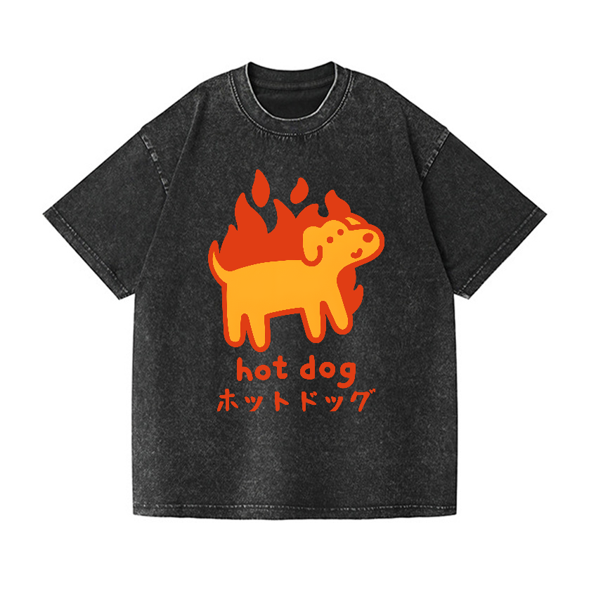 Hot Dog Vintage Wash Japanese Design T-Shirt