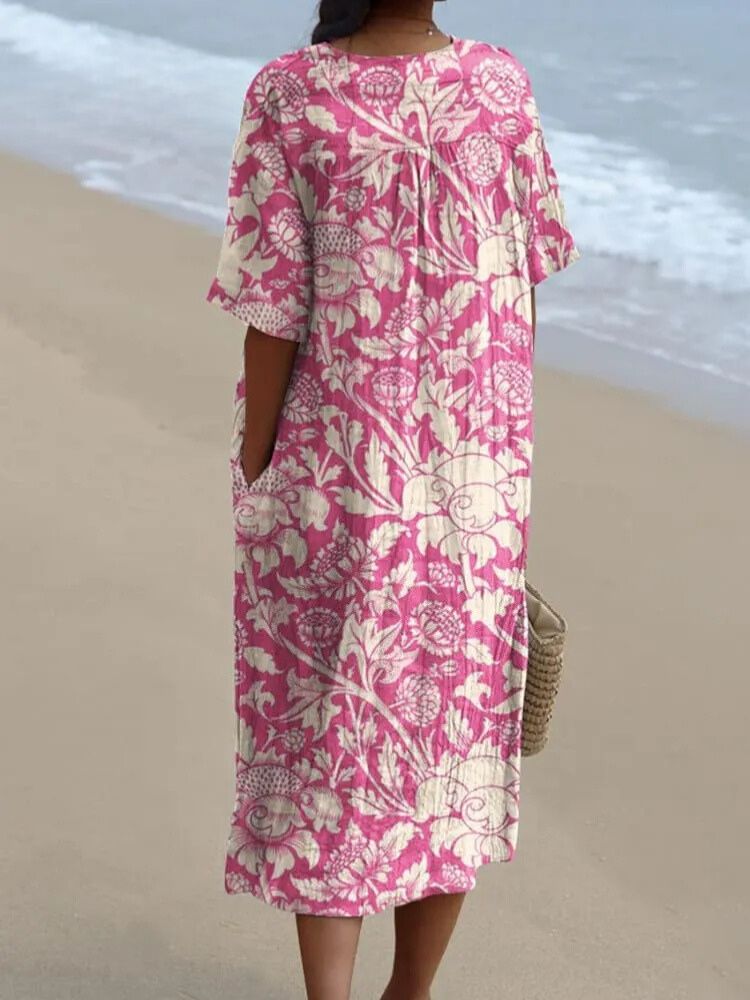 Women's  Flower  Art Print  Casual Dress