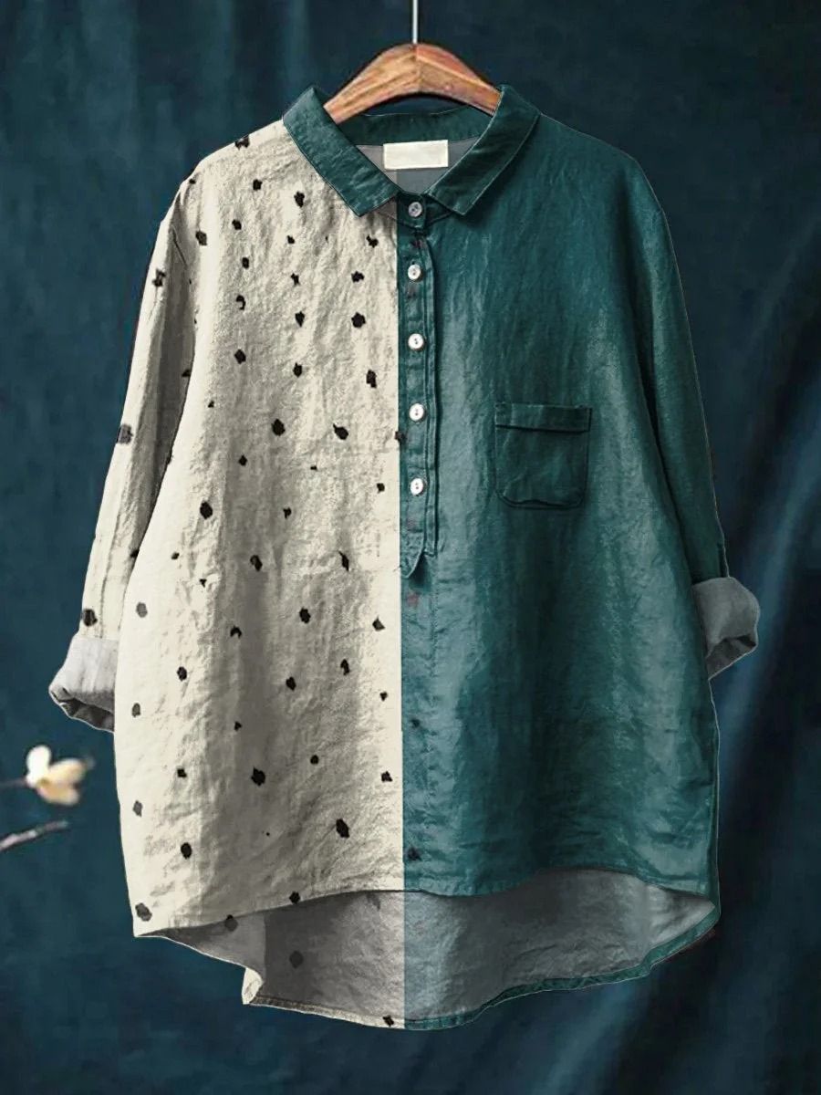 Women's Abstract Shapes Art Print Casual Shirt
