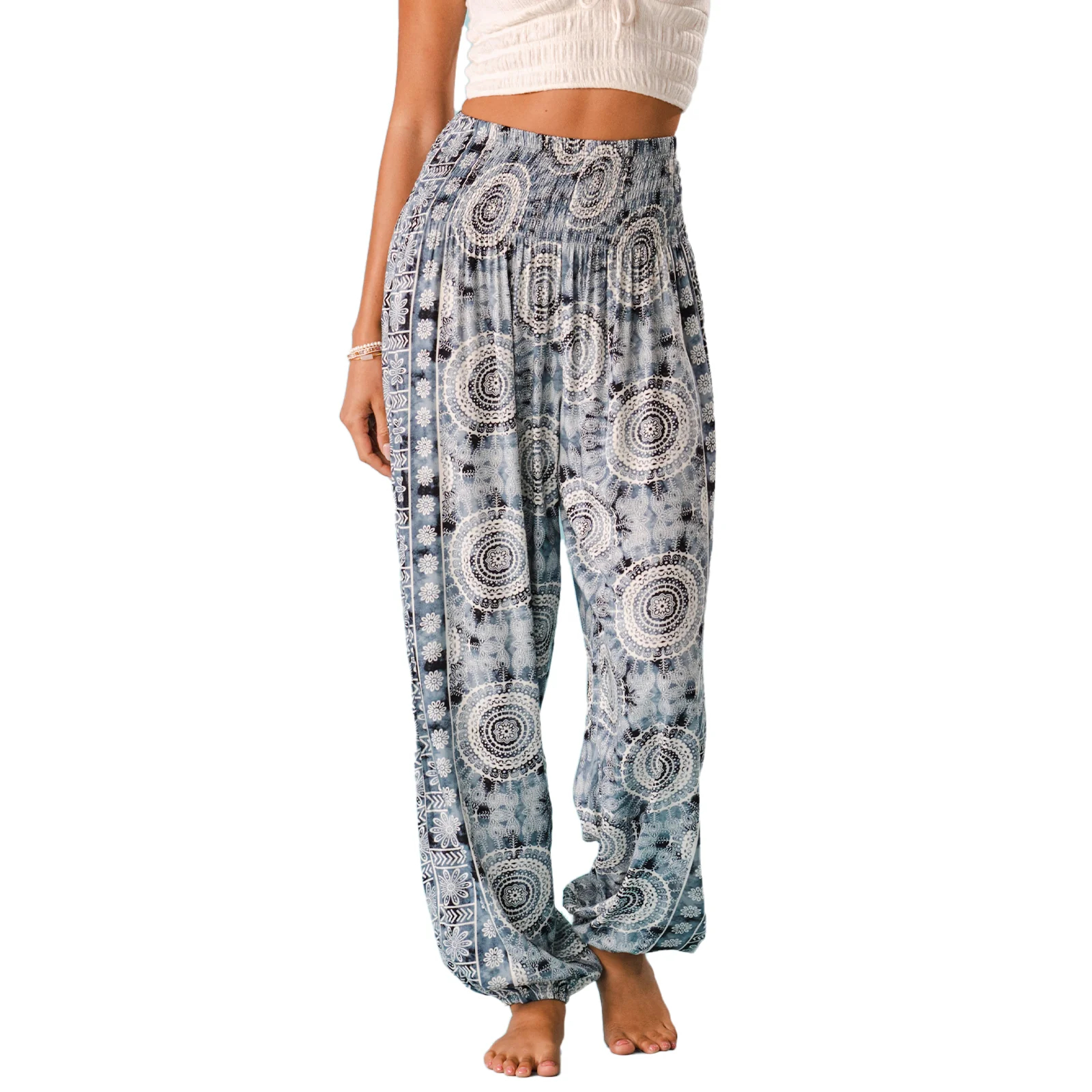 Retro Print Yoga Harem Pants